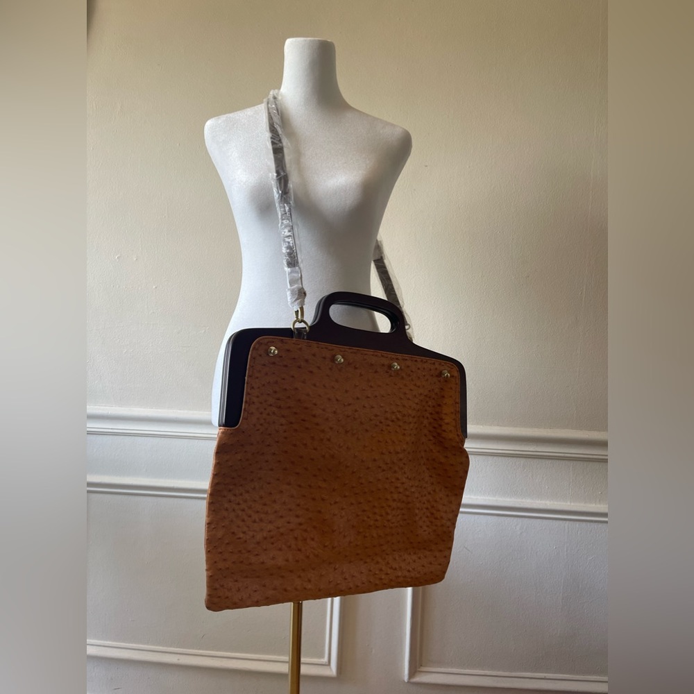 Dee Ocleppo Mrs. Hilfiger Monaco Tote Ostrich Leather RETIRED Design